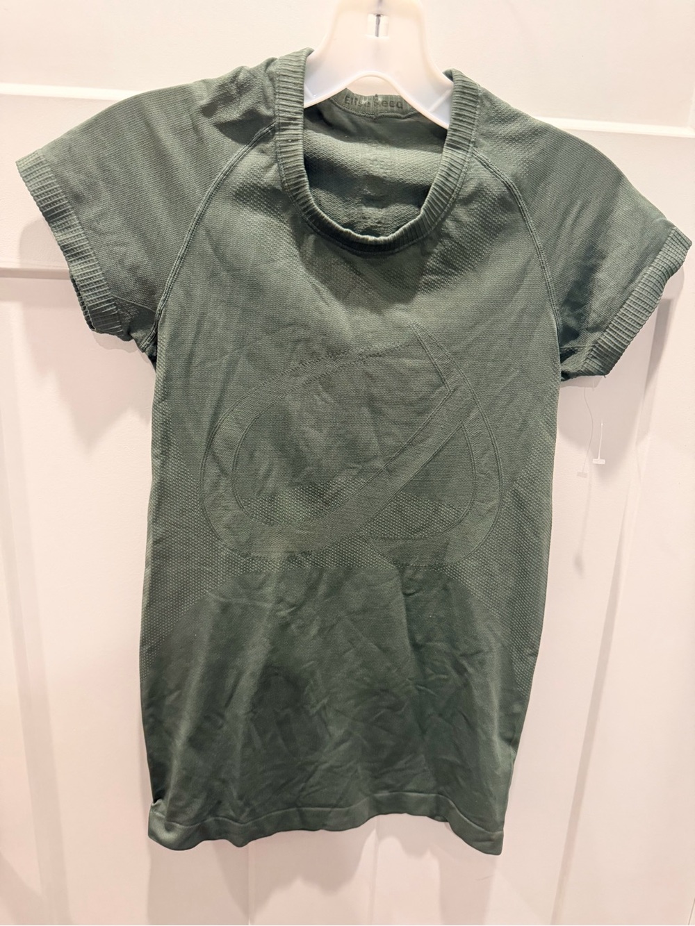 CRZ YOGA Seamless Athletic Top XS Olive Green Short Sleeve Workout